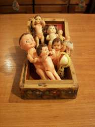 Miniatűr gumibabák Régi játék